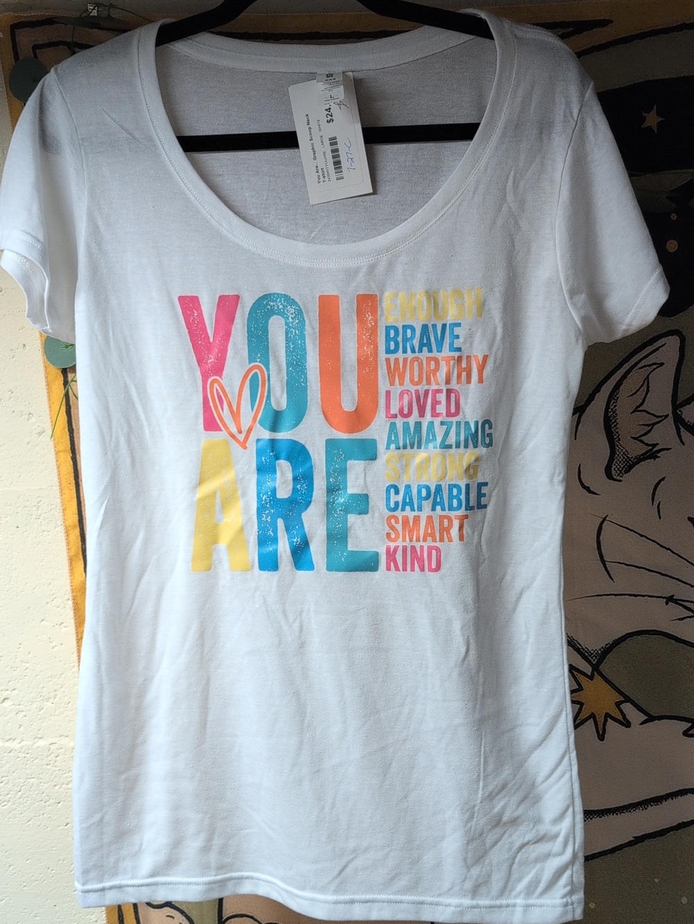 White Graphic Tee - Positive Message